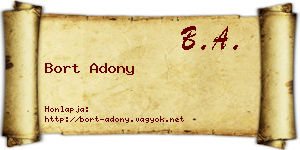 Bort Adony névjegykártya